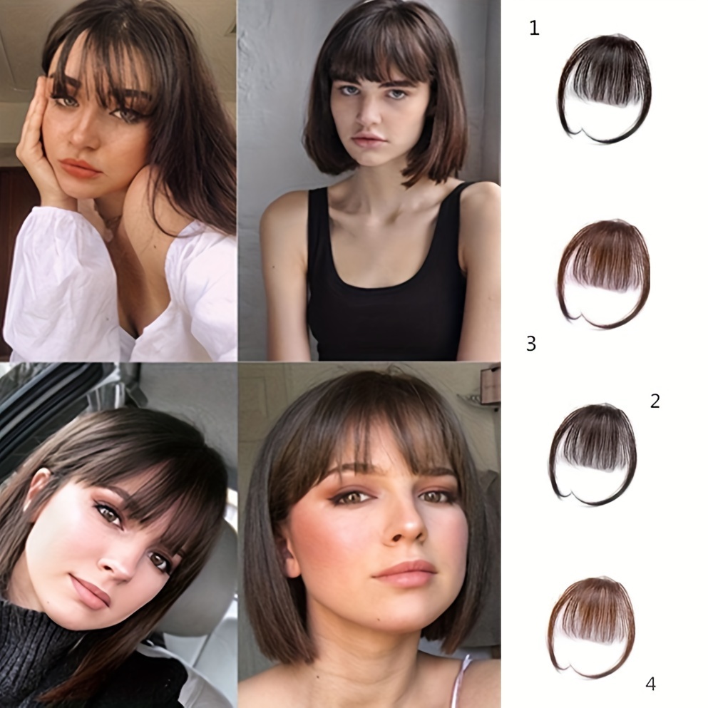 hair bangs with sideburns synthetic clip in hair extensions elegant natural looking for daily   accessories details 0