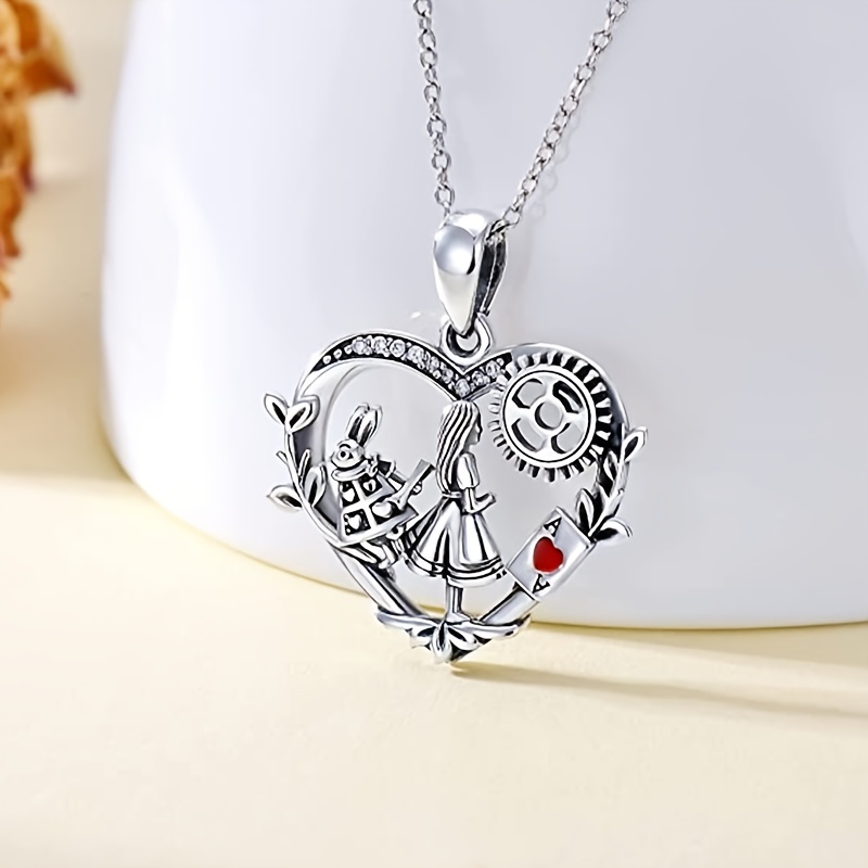 Trendy and Personalized Lion Gemstone Heart-Shaped Pendant Necklace, Cool Animal Necklace, The First Choice for Holiday Gifts, Fashionable Girl