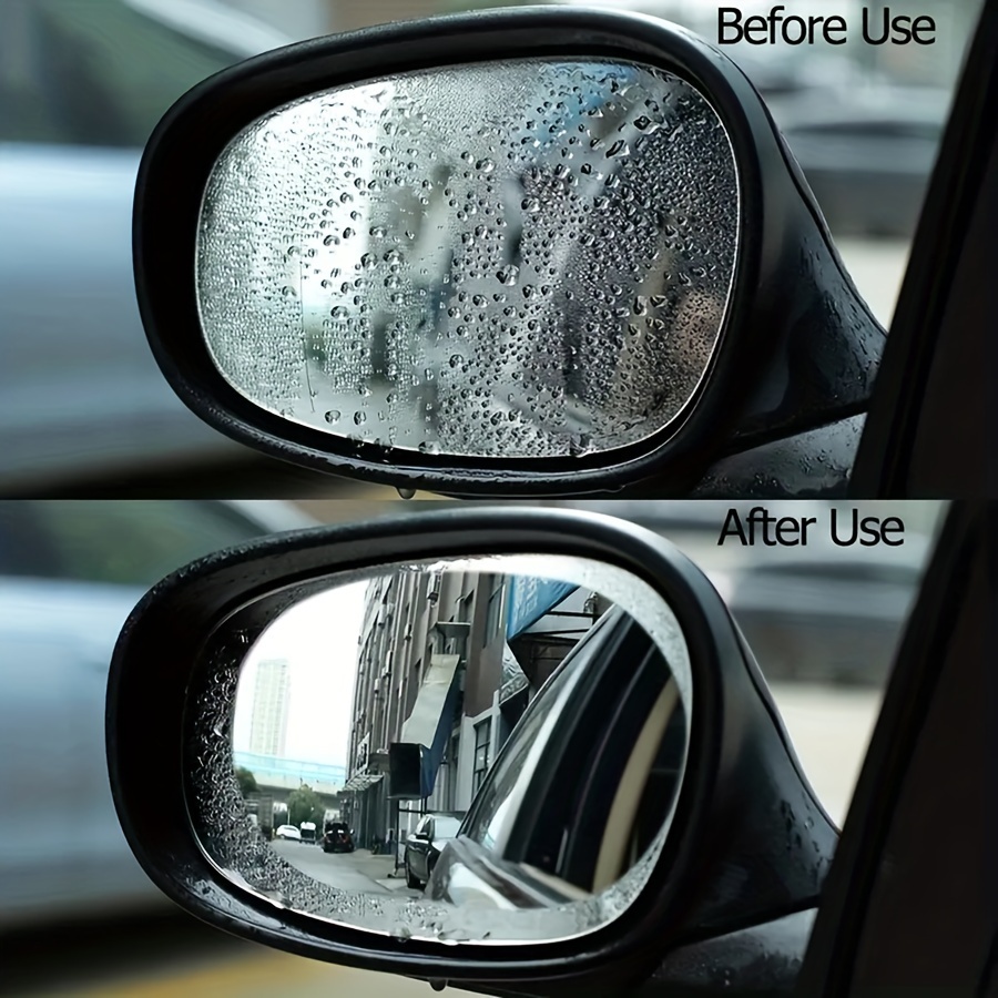 8 Stück Auto Rückspiegel Schutzfolie – Rückspiegel Schutzfolie Auto  Aufkleber HD Klar Regendichte Folie Anti-Beschlag Antireflex Wasserdicht  Regenfest
