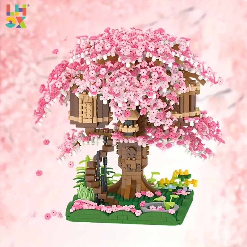 HIULLEN Kit de Construction de bonsaï,426 pièces Blocs de Construction pour  Bonsaï,Collection botanique de Fleurs de Cerisier