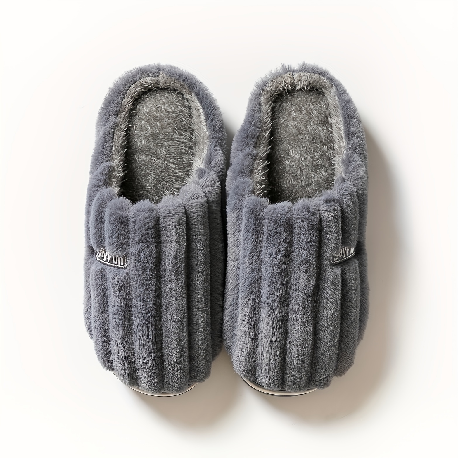 Grey hot sale fuzzy slides