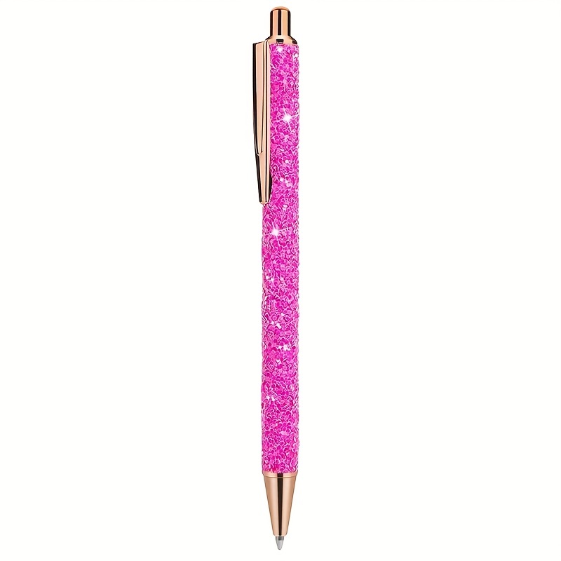 Youmi 8 Pcs Retractable Ballpoint Pen,Pretty Bling Metal Writing Pens,Black Ink Medium Point 1.0 mm Gift Pens, Cute Journaling Pens Office Supplies