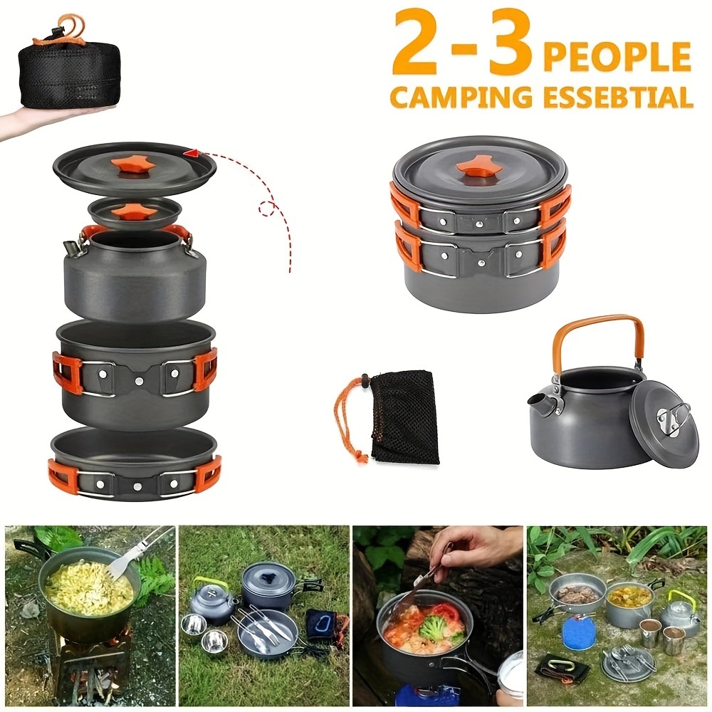 Juego de cuencos para ollas al aire libre, equipo de cocina para Picnic,  juegos de ollas para 2-3 personas, Picnic JShteea El nuevo