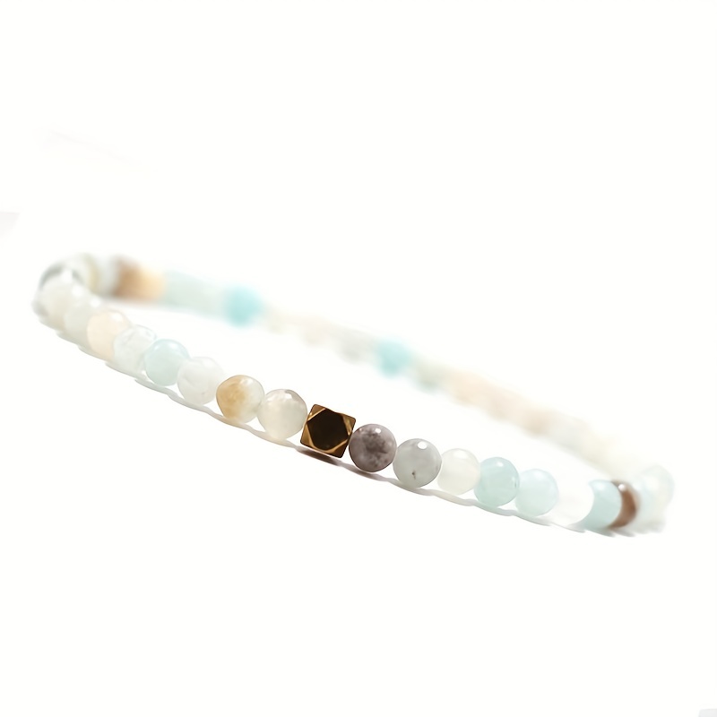 Natural Stone Turquoise Bead Bracelet for Men
