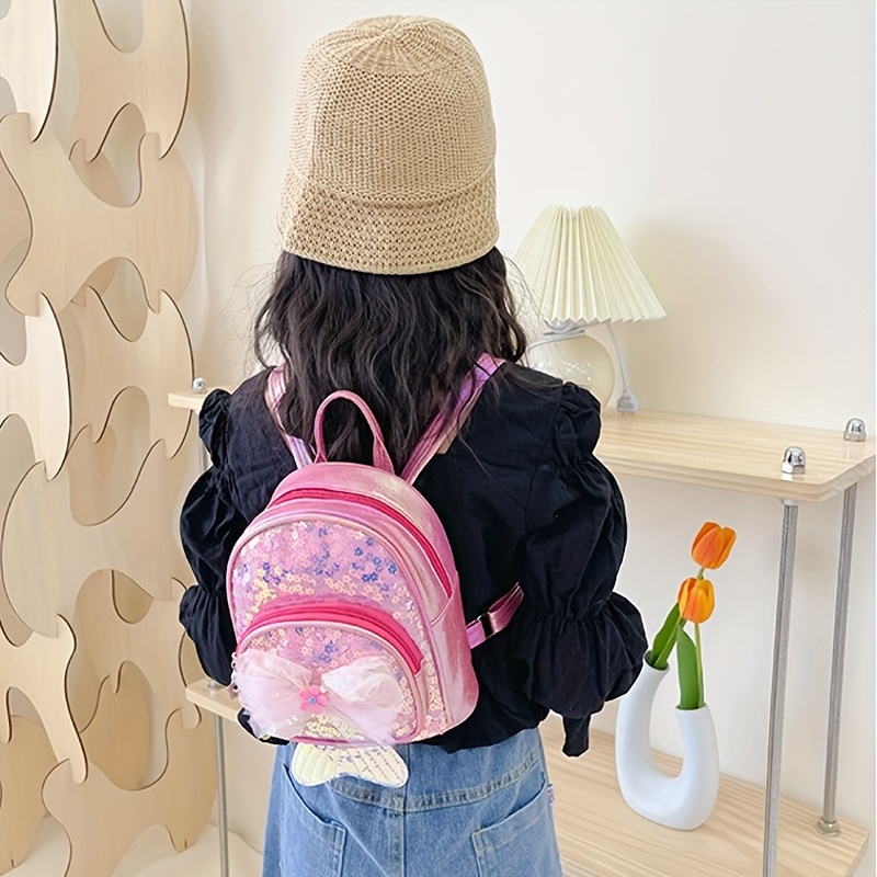 Mermaid Sequin Bow Kindergarten Shoulder Bag Girls Boys Backpack