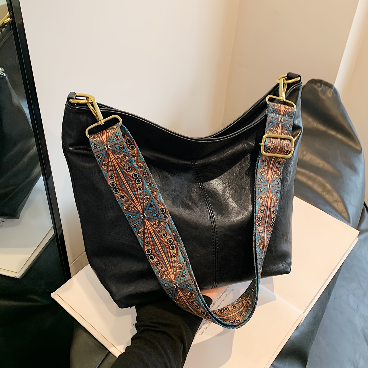 Crossbody Bag for Women Leather Hobo Handbags Guitar Strap Purse