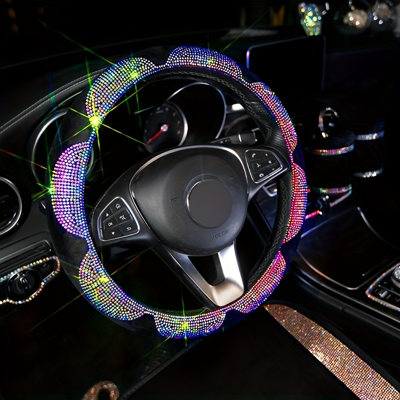 Cache-cristal de fleurs Couleur Strass Coloré Couverture de volant de  voiture, universelle 15 pouces Anti-dérapant Bling Protecteur de volant de  voiture Accessoires de voiture pour femmes - Temu Belgium