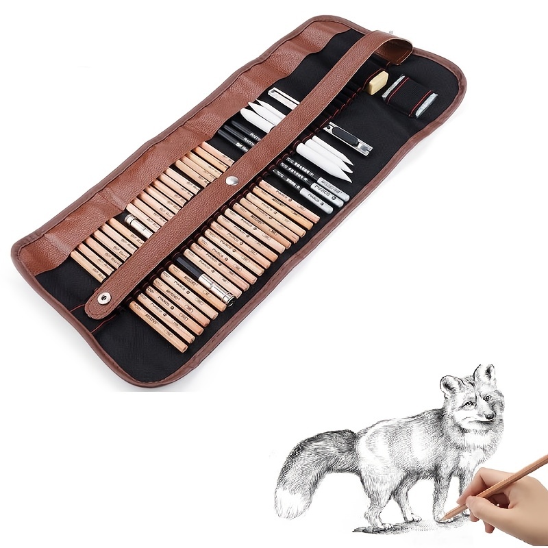 18pcs Sketching Pencils Case Marco Professional Drawing Kit with