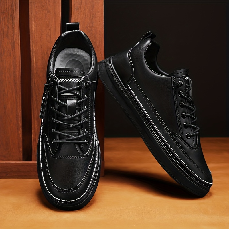 Buy Black Side Zipper Breathable Casual Sneakers