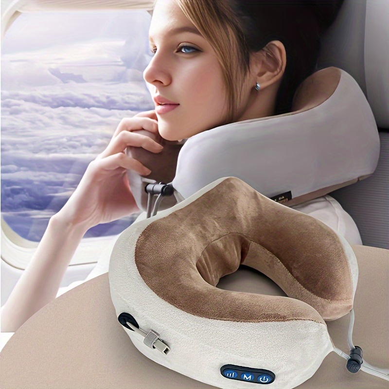 Electric Neck Massager, U-shaped Massage Pillow Cervical And Neck Massager  With Durable Memory Sponge, Massage Pillow With Heat, Deep Tissue Kneading  For Relax Airplane Car Travel Office Home Gift
