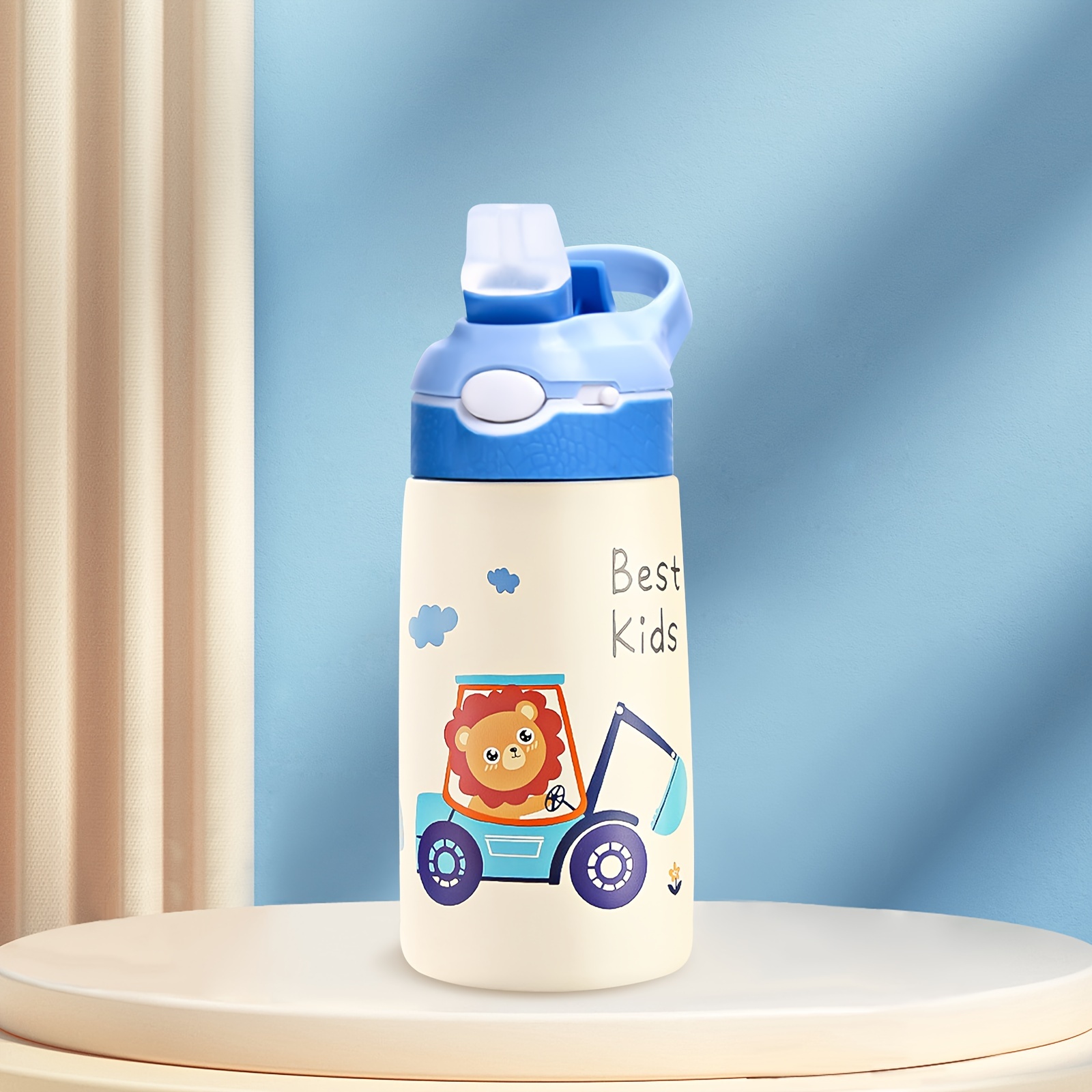 400ml Cute Water Straw Cup Sippy Kids Cartoon BPA Free Leakproof