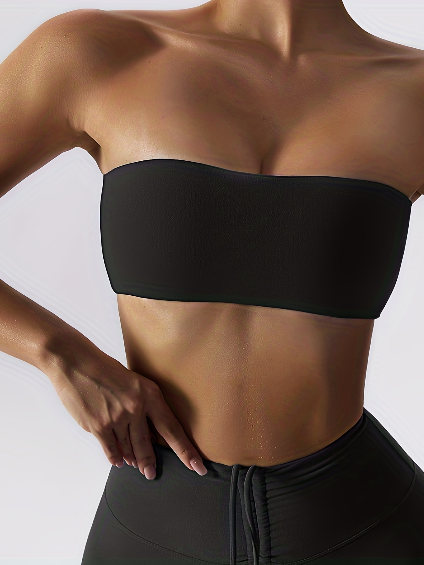 Strapless Solid Tube Top Simple Comfy match Top Women's - Temu