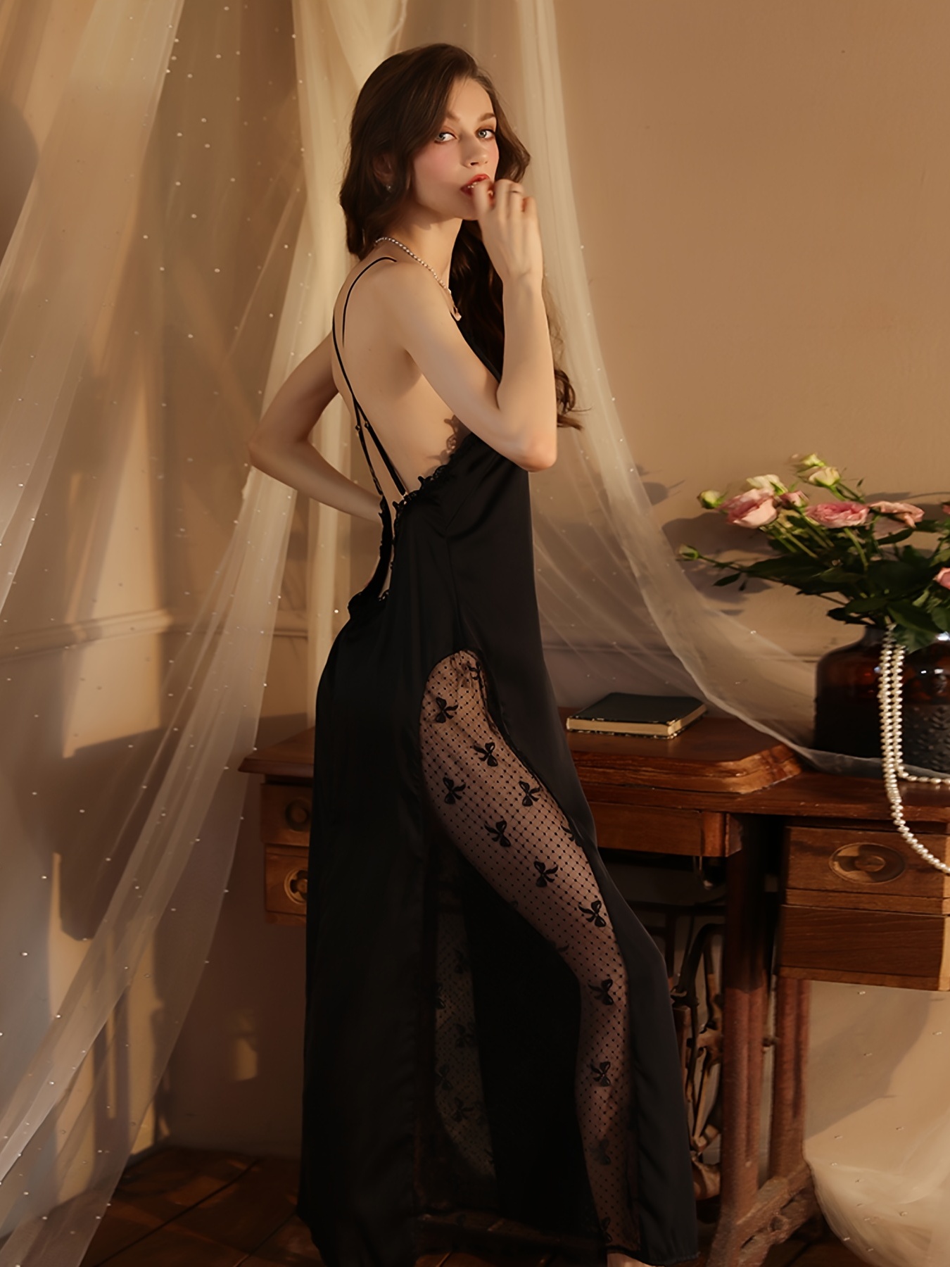 Exquisite Sexy Nightgowns Women Sleepwear Small Chest Temptation