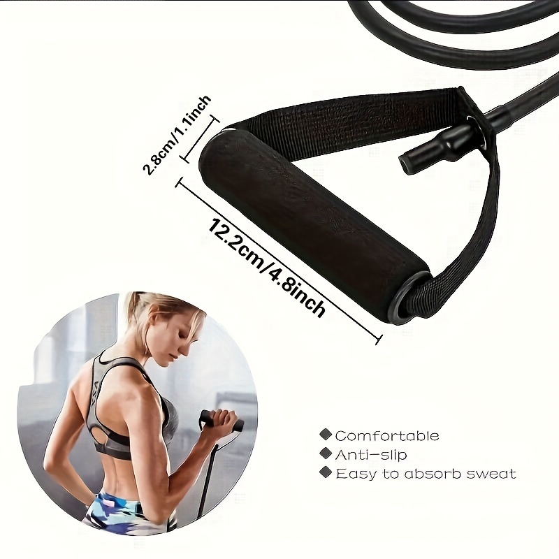 strengthen your muscles with this durable yoga resistance band non slip foam handle gym sports fitness workouts equipment details 1