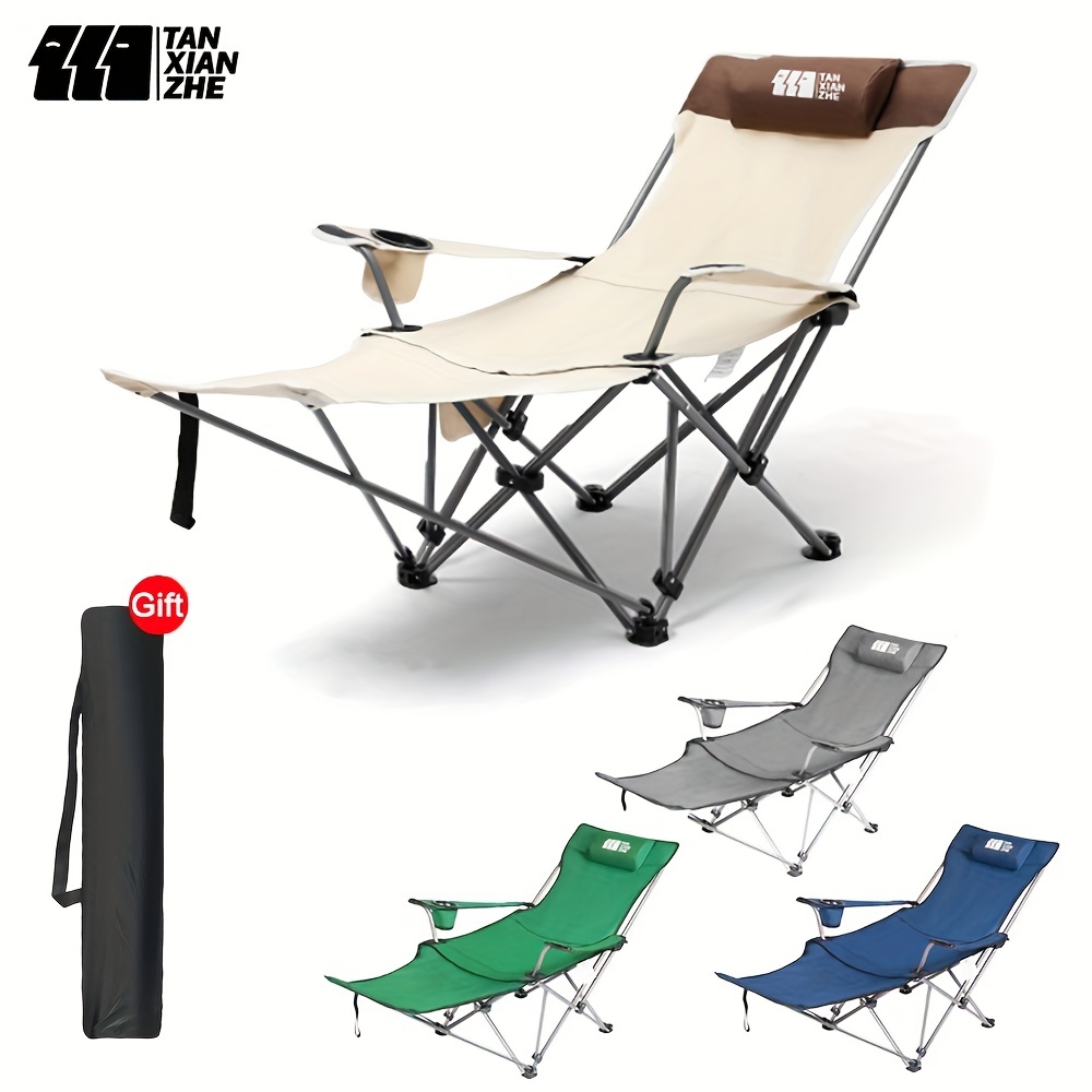 KORAMAN Vierer-Sessel zusammenklappbarer Campingstuhl mit Stahlrahmen und  hoher Rückenlehne, mit Getränkehalter, strapazierfähig mit abnehmbarer