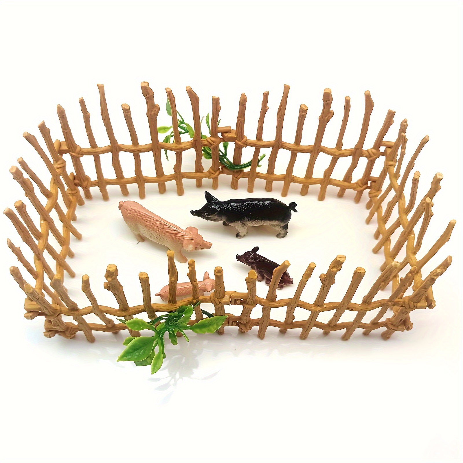 Simulation Mini Solid Fence Green Plant Plastic Cute Pig - Temu