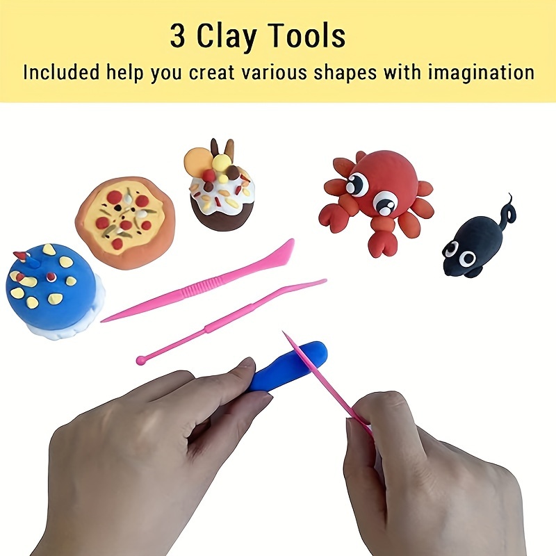 Air Dry Clay, 24 Colors Modeling Clay Kit with 3 Sculpting Tools, Magic  Foam Cla
