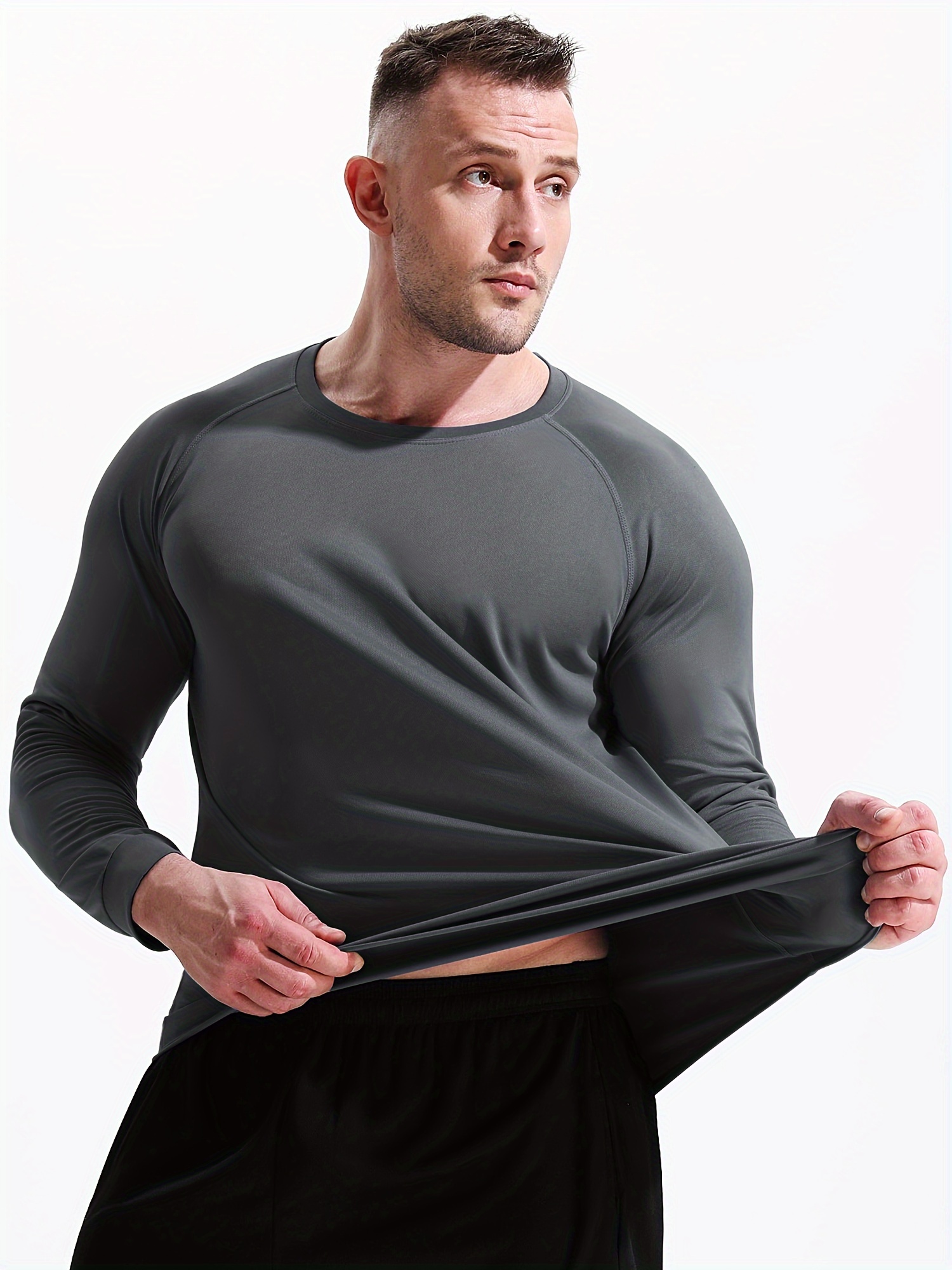 Black Long Sleeve Gym Top. Activewear