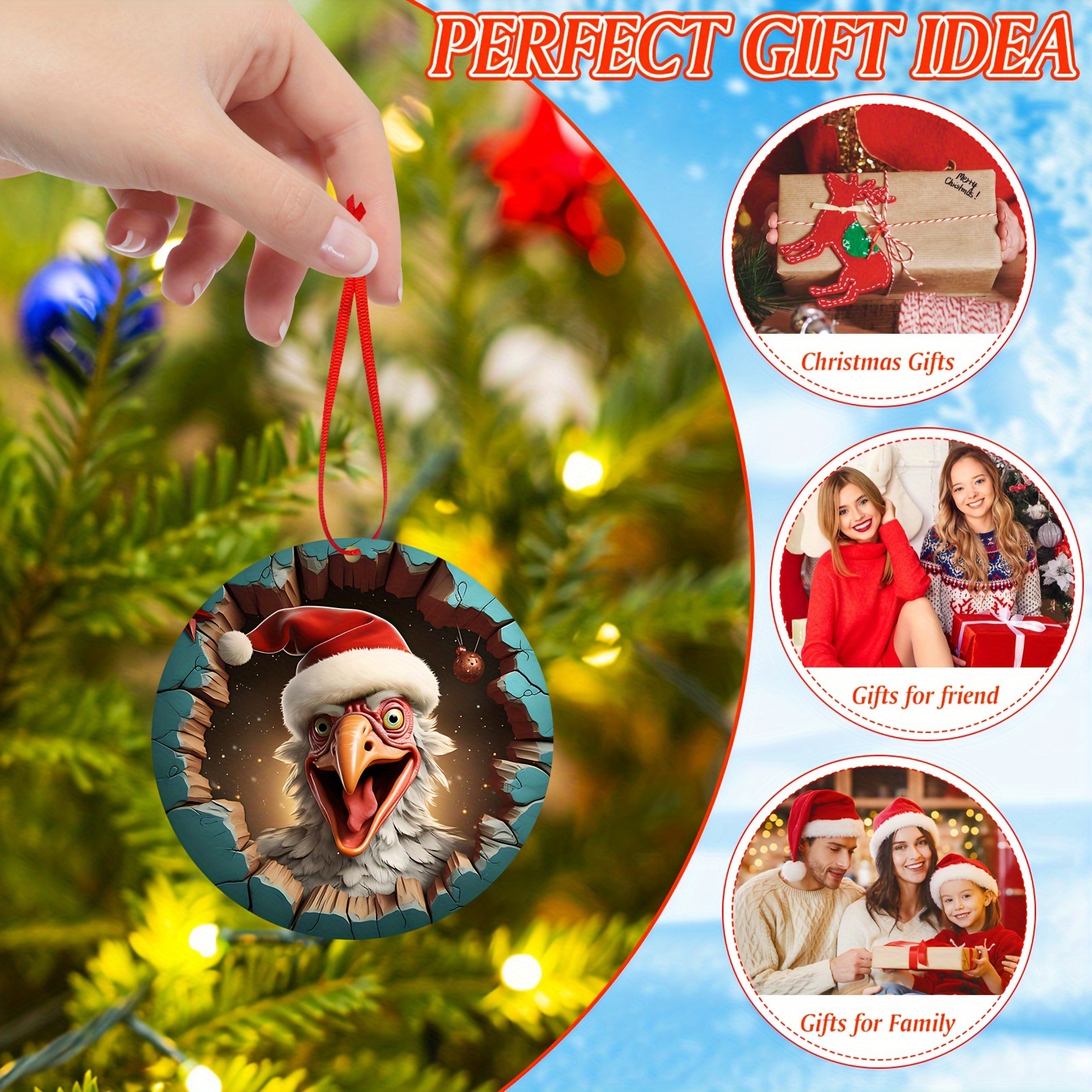 2d Christmas Theme Ornaments Decoration Hanging - Temu