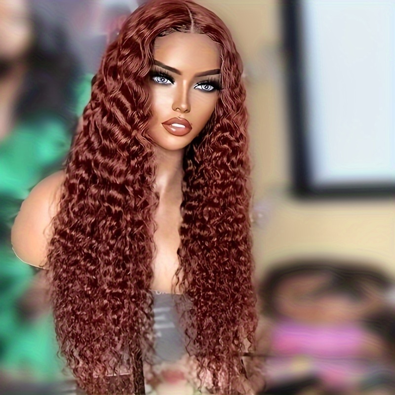 Reddish Brown Water Wave 13x4 Lace Front Wigs Human Hair Pre Temu