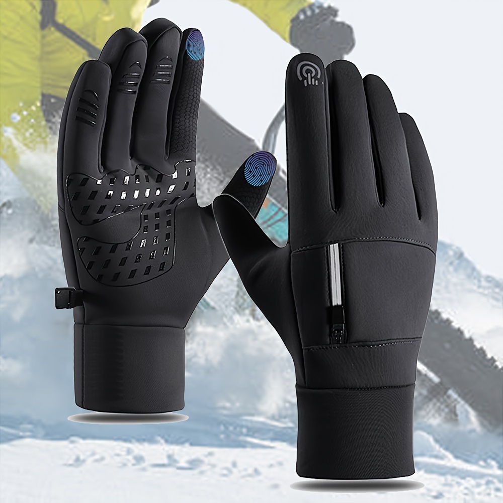 Guantes térmicos de invierno para hombres y mujeres, guantes de correr para  clima frío, guantes impermeables para pantalla táctil, guantes negros