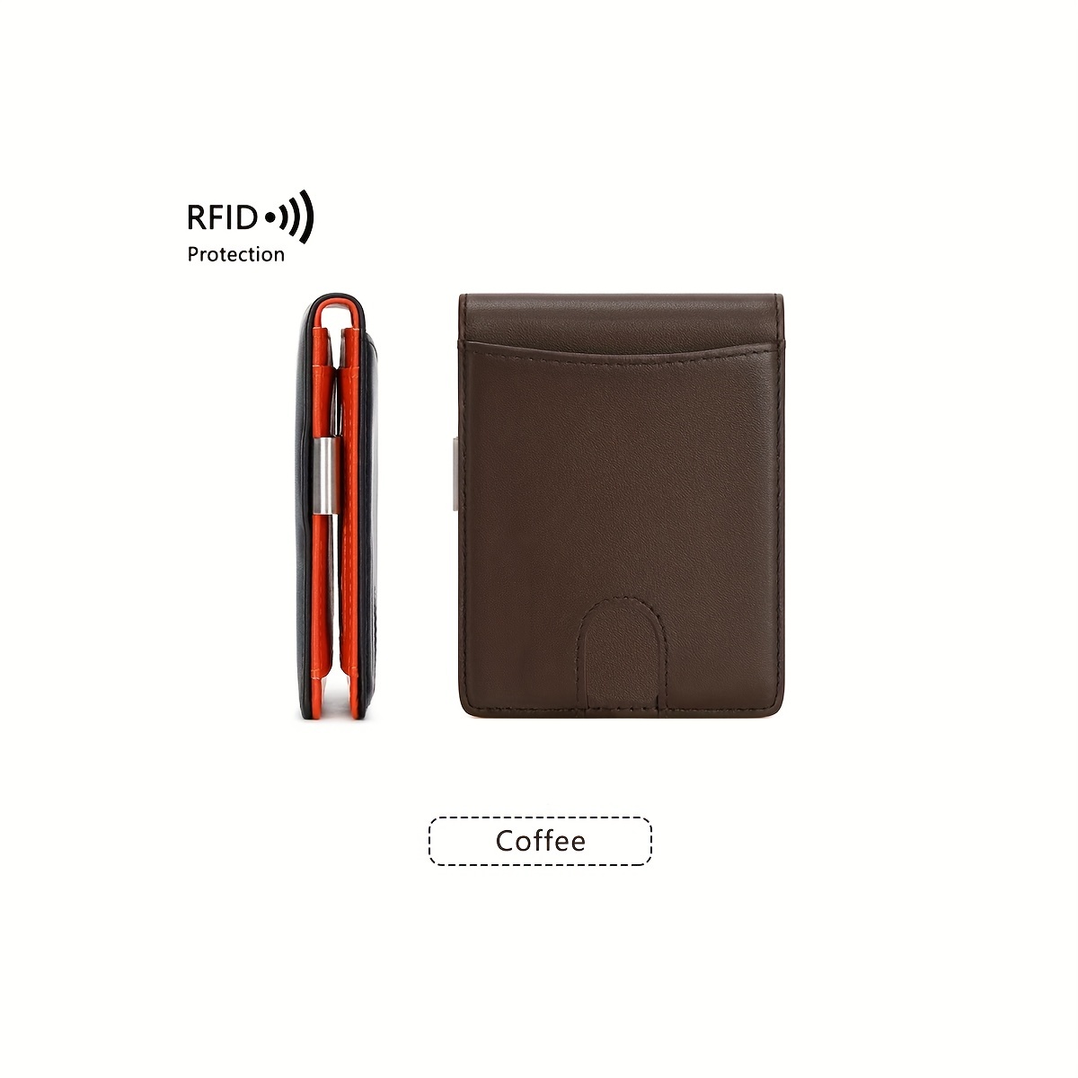 Rfid Blocking Slim Trifold Genuine Leather Simple Front Pocket Wallet Men's  Luxury Business Wallet Thin Gift - Temu