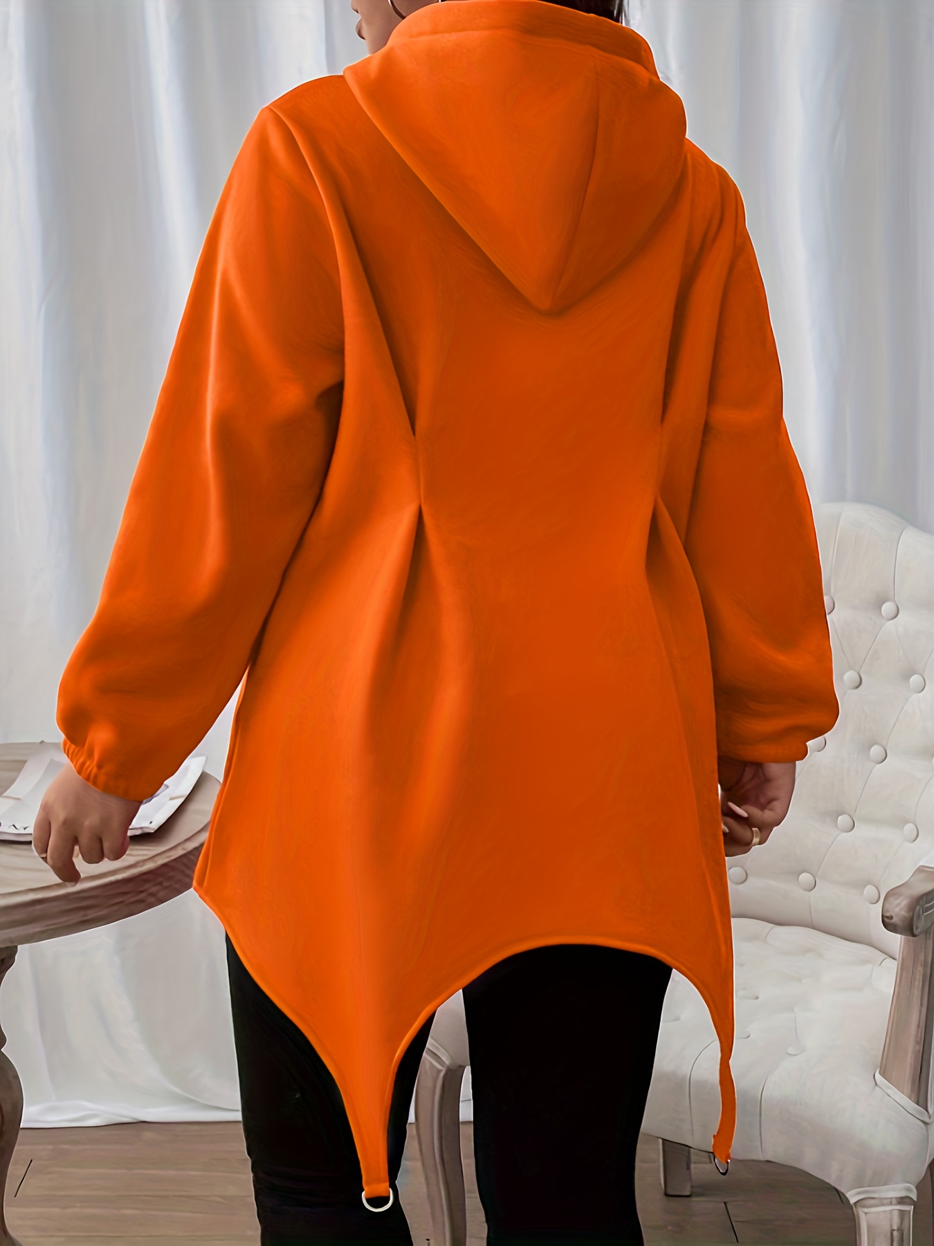 Plus size clearance orange hoodie