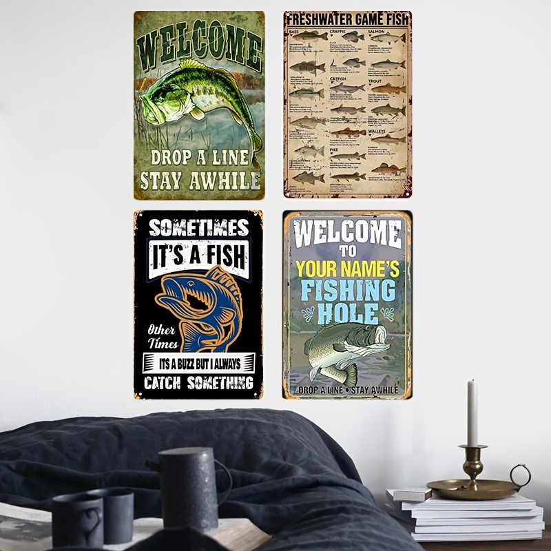  Vintage Funny Fishing Tin Sign Fishing Wall Decor Lake House  Decor - Sometimes Its A Fish Other Times Its A Buzz But I Always Catch  Something - Fishing Decor For