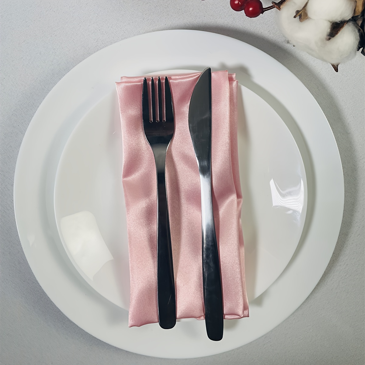 Polyester Napkin Solid Color Napkin Cloth Coral - Temu