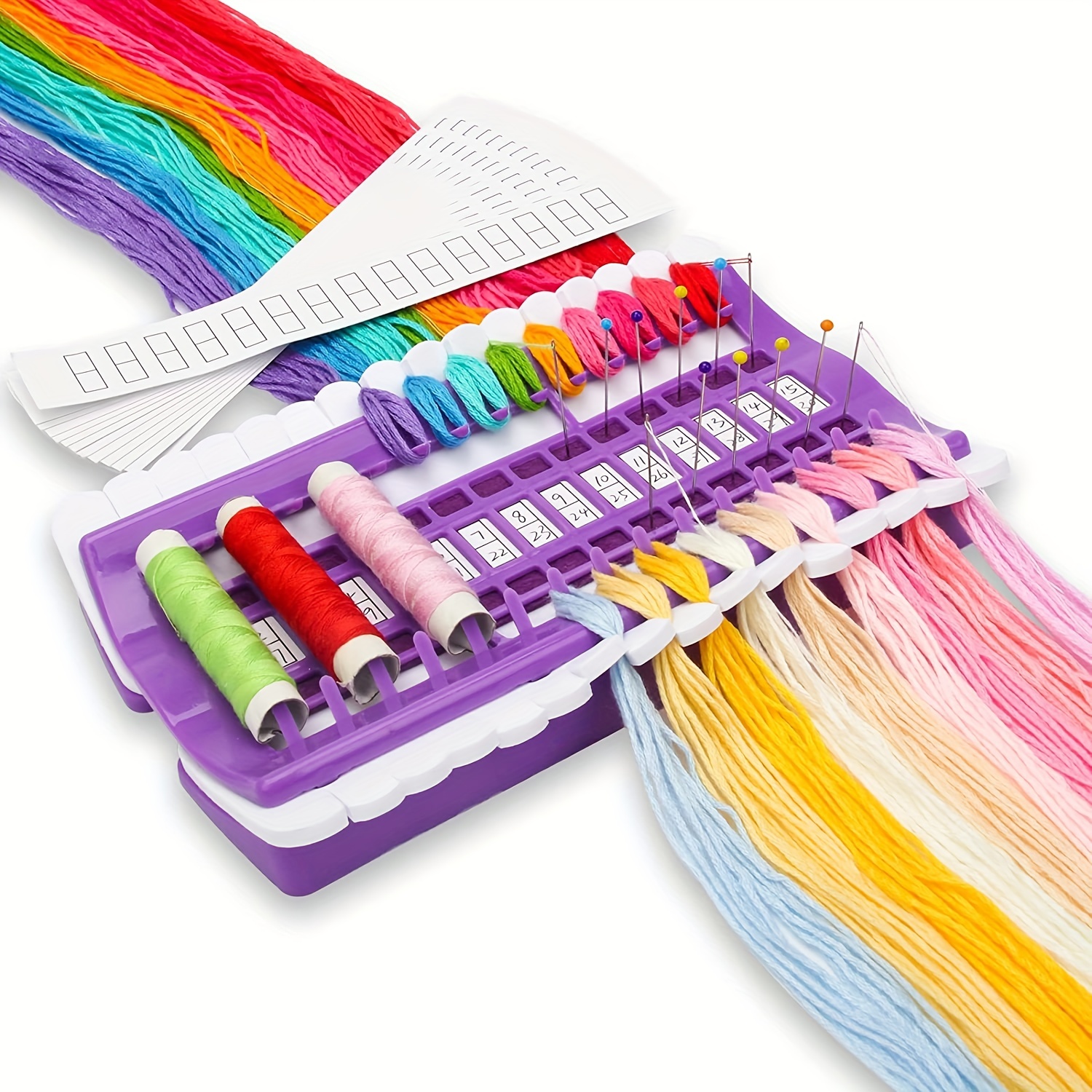 Embroidery Floss Organizer Kit 100 Colors Flosses with 40 Pcs Cross Stitch  Tools