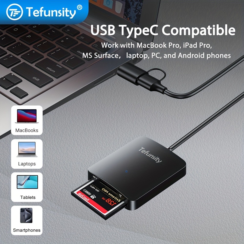 Sd Card Reader 4 in 1 Usb usb C 3.0 Sd/micro Sd/ms/cf - Temu