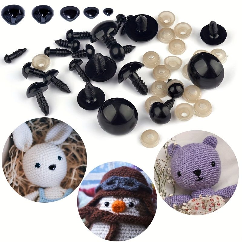 Safety Eyes For Amigurumi Stuffed Crochet Eyes With Washers Craft Doll Eyes  And Nose For Teddy Bear Crochet Toy Stuffed Doll And Plush Animal Various  Sizes - Arts, Crafts & Sewing - Temu