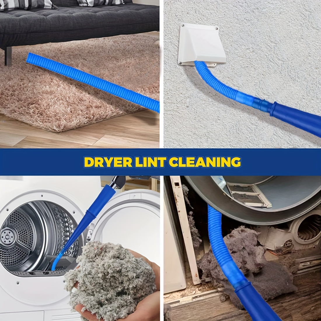 Flexible Dryer Vent Cleaner Kit Removes Lint Debris Easily - Temu