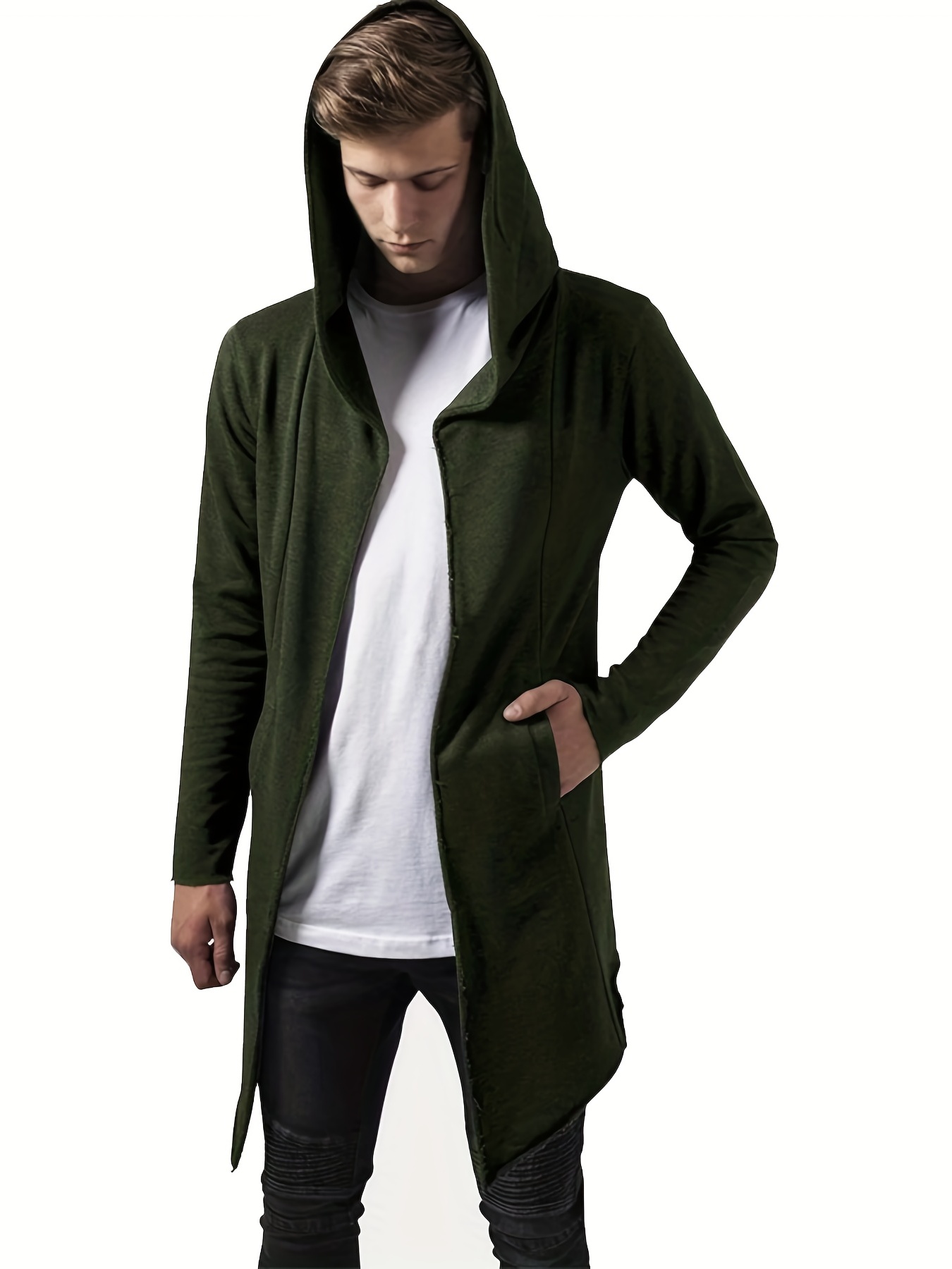Thin Lightweight Hooded Trench Coat Men's Casual Slightly - Temu