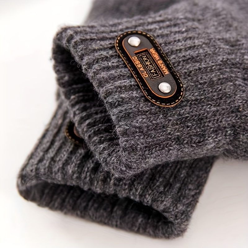 Men's Winter Touchscreen Knit Gloves for Outdoor Activities