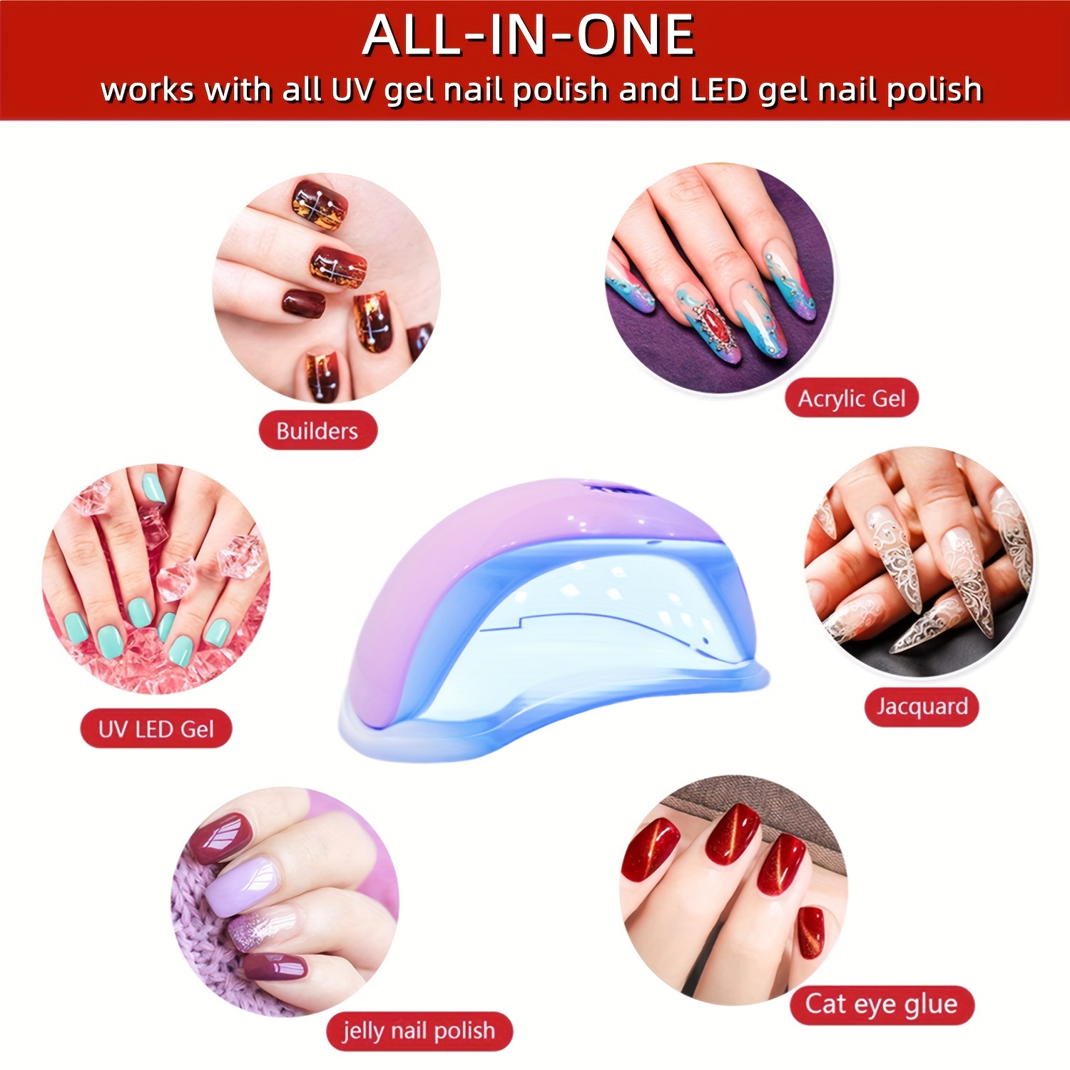 160w Uv Led Nail Lamp Gel Nails Polish Kit Uv Uv Protection - Temu