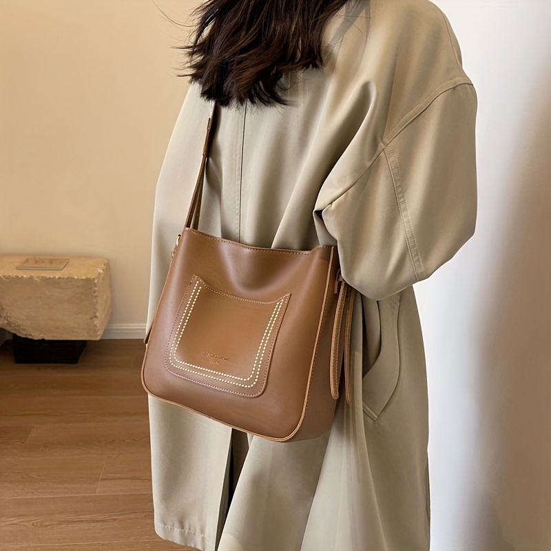 Liyuan&758 Casual Pu Leather Square Crossbody Bag, Solid Color Shoulder Bag,  Perfect Messenger Bag For Daily Use - Temu