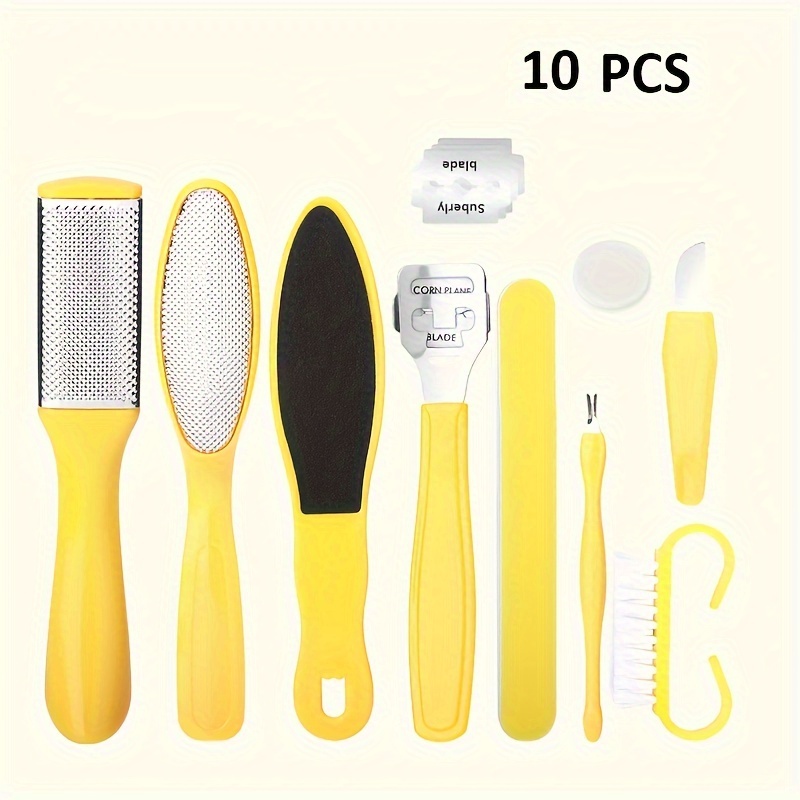 Kit De Manucure & Pédicure 10 Pièces - Râpe, Lime, Grattoir Pour Pieds & Mains - Neuf