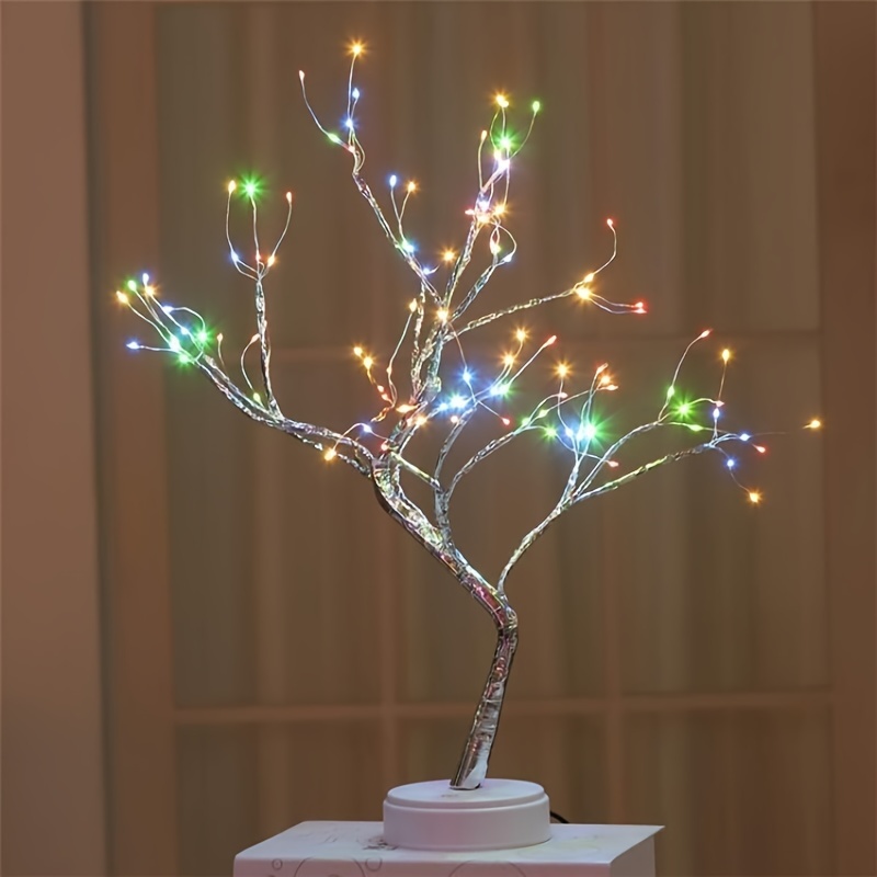 Lostars Tabletop Bonsai Tree Light,90L LED Tree Lamp 6 Hrs Timer,USB &  Battery Operated,Adjustable Branches for Bedroom Home Decoration Wedding