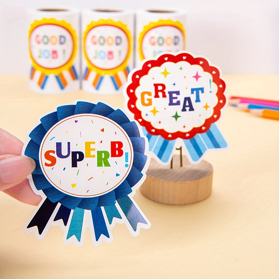 Stickers Round Well Done Great Job School Children's Labels Teacher Award  Kids