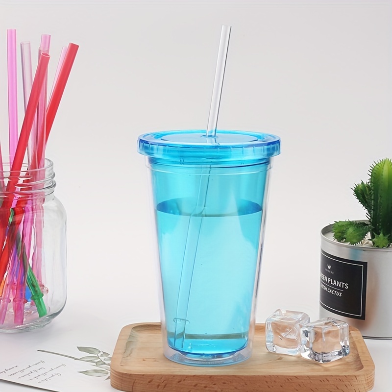 Colorful Hard Plastic Straws With Buckle Non slip Reusable - Temu