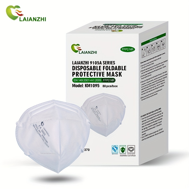 10/80pcs Masques Anti-poussière FFP2 Certifiés FDA Avec Barre Nasale,  Masque De Protection Jetable Avec Valve Respiratoire
