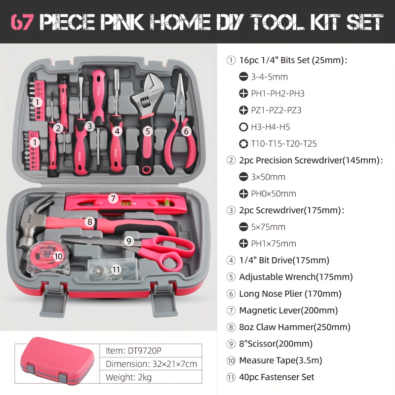 Home Diy Tool Kit For Women Office Garage Complete - Temu