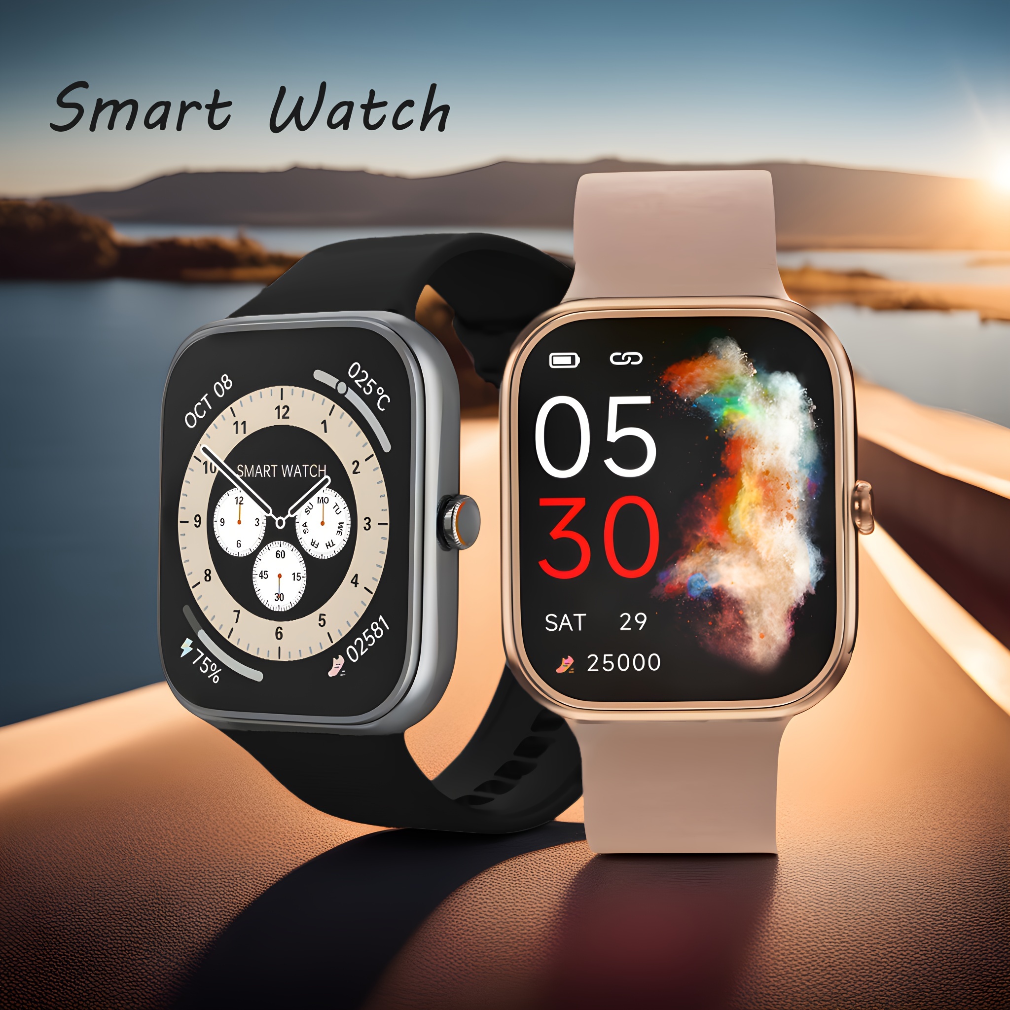Smart Watch(Call Receive/Dial), Full Touch Screen SmartWatch for Android  and iOS Phones Compatible Fitness Tracker with Heart Rate,Sleep,Blood