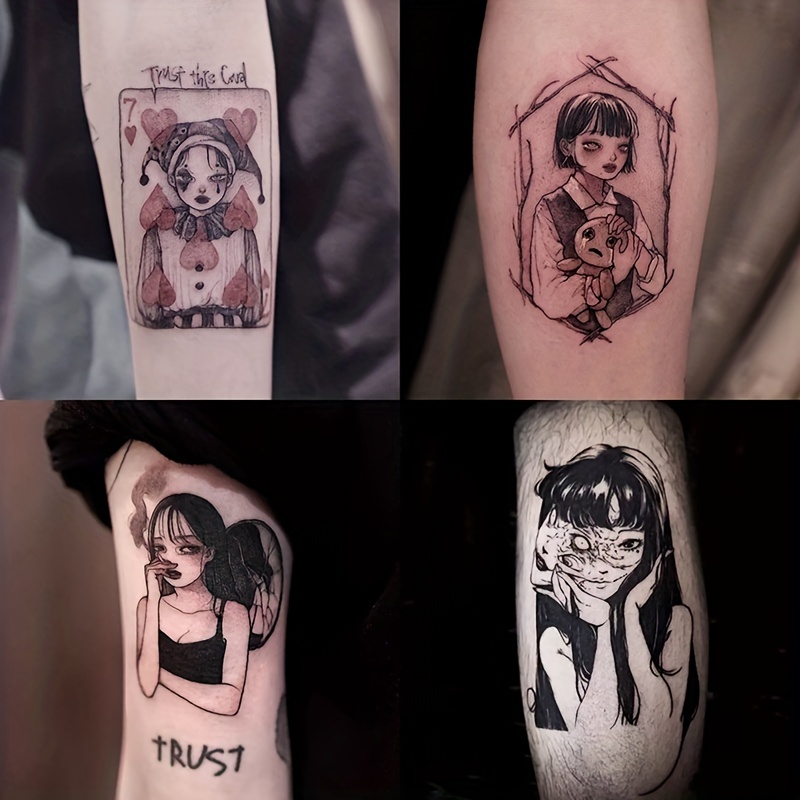 cool moon mermaid pattern temporary tattoo sticker | Sleeve tattoos, Tattoo  styles, Anime tattoos