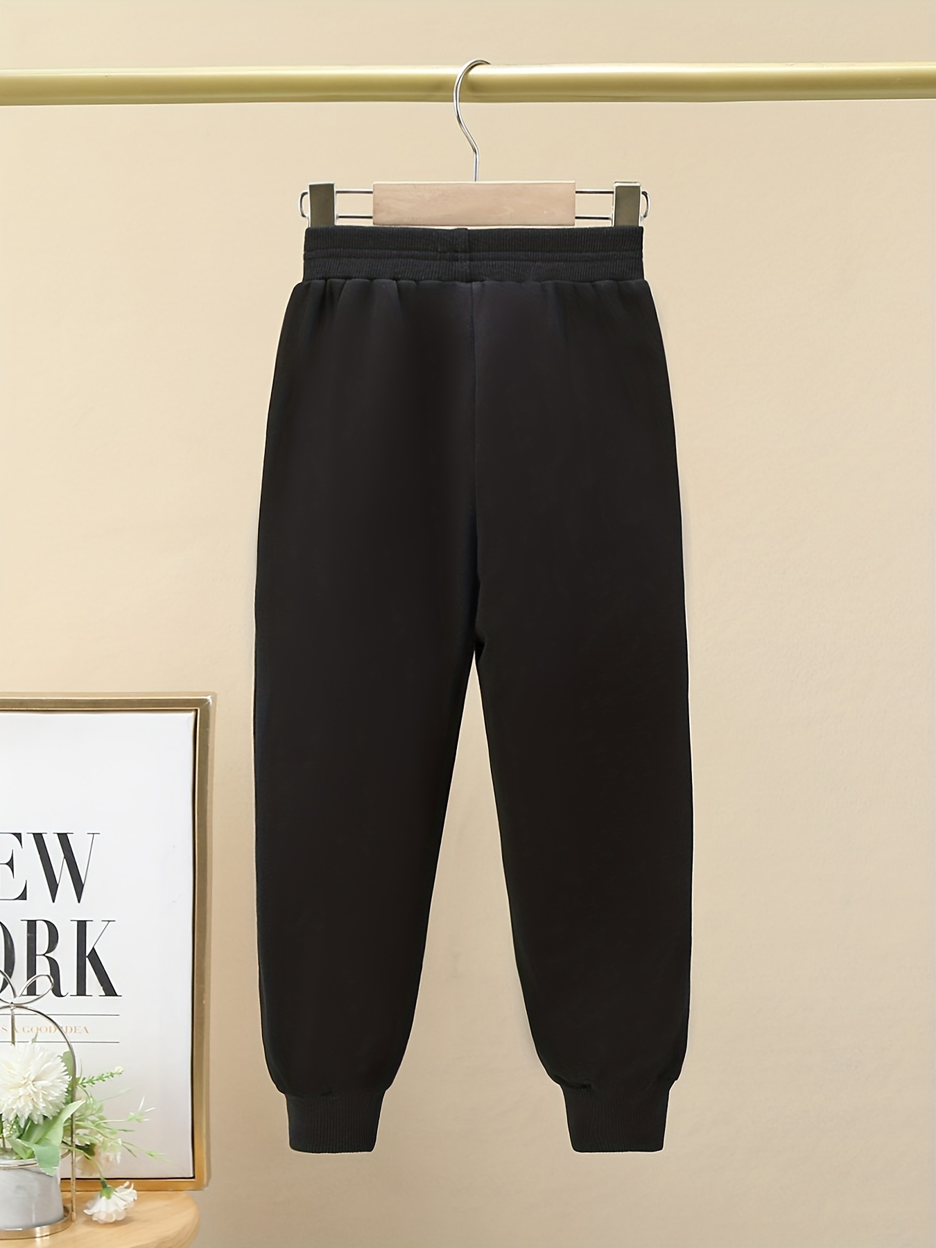 Girls' Bear Graphic Jogger Sweatpants With Pockets for Workout