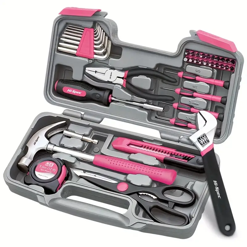 Kit de herramientas domésticas multiusos de 40 piezas para niñas, mujeres y  mujeres: incluye herramientas esenciales para uso en el hogar, el garaje