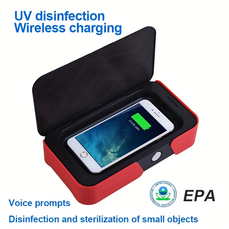 Boîte de désinfectant de téléphone Uv avec type c Charge Uvc Lampe Téléphone  Cleaner Box pour Ios Android Montres Intelligentes Sac à Main Lunettes  Outil
