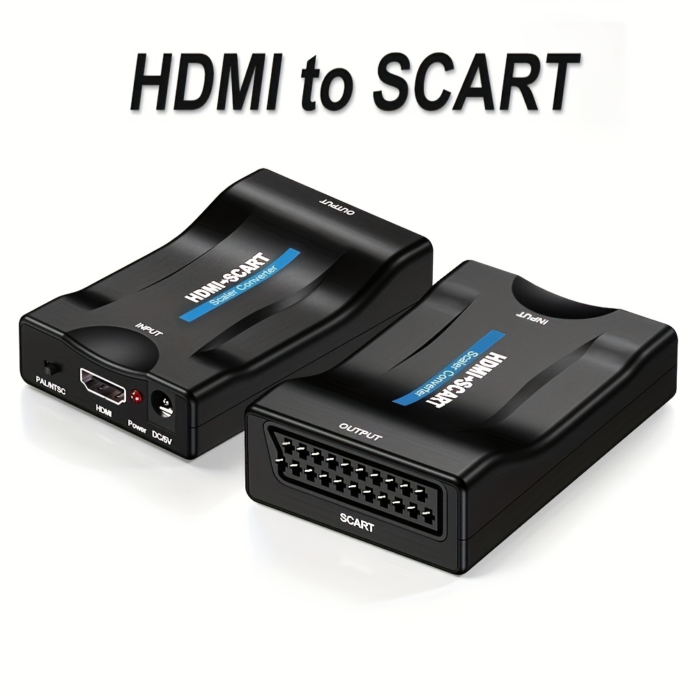 1080P HD Scart Peritel vers HDMI Convertisseur TV Vidéo Audio