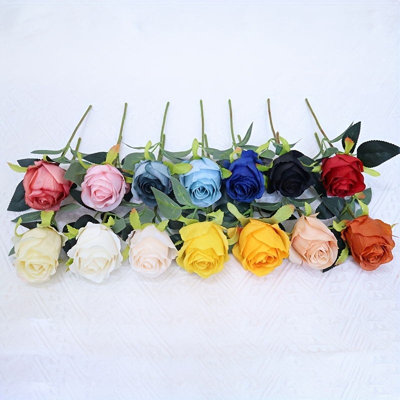 12pcs Fiori Rosa Artificiali Stelo Corto Rose Seta Finte Bouquet Sposa Te Centrotavola  Decorazioni Casa, Spedizione Gratuita, Resi Gratuiti